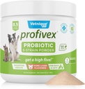 Vetnique Labs Profivex Probiotyki dla psów Wszystkie naturalne gryzaki psów i proszek do spożywania zdrowia Probiotyczne suplementy dla psów 5 Szczepów Probiotyki i Prebiotyki (Proszek, 8.5oz)