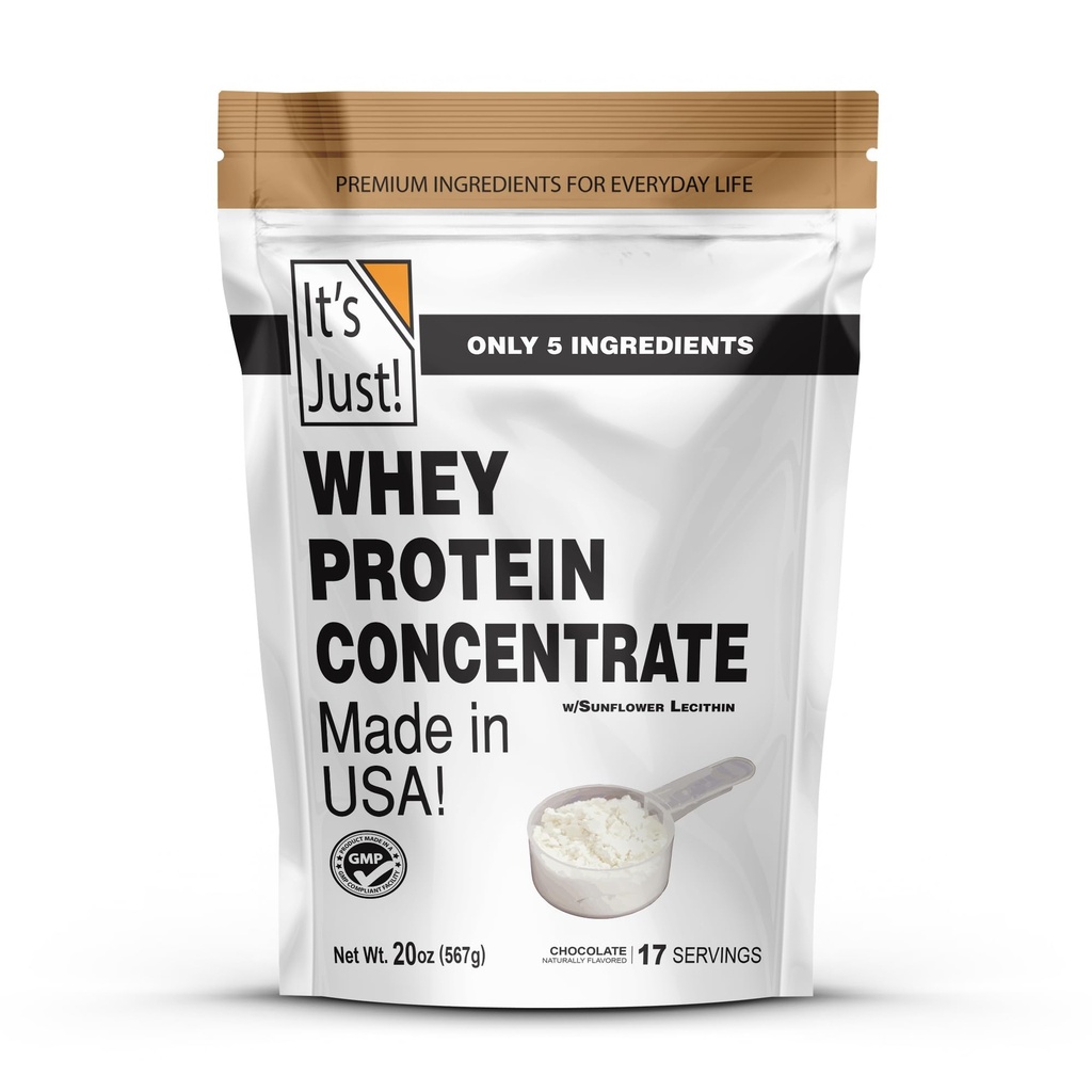 Po prostu! - 100% koncentrat białka serwatki, wyprodukowany w USA, Premium WPC- 80, naturalny proszek kakaowy (1,25 funta, czekolada)