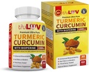 Kurkumina kurkumina z suplementem Bioperine Ginger 1500mg 60 Capsules - Naturalny suplement diety dla zdrowia Non-GMO Generic 124; Gluten Free