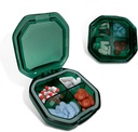 Travel Pill Organizator - Trwały, wodoszczelny Pill Case Travel Rozmiar z 4 Komory - Compact Pill Travel Case for Vitamin, Suplementy, Medycyna - Travel Pill Container for Purse (Zielony)