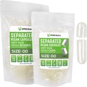 XPRS Nutra Vegan Rozmiar 00 Kapsułki oddzielone - 500 Hrabia Premium Puste kapsułki oddzielone w workach - 00 Pigułki Puste do napełniania suplementu DIY