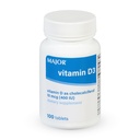 MAJOR Witamina D3 10mcg (400 j. m.) - Zawiera 25 mg wapnia - Suplement diety - 100 tabletek (1 opakowanie)