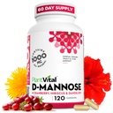 Plantvital D Mannose Kapsułki z żurawiną - D- mannose 1000mg Kapsułki - Wysoka potencja dla pęcherza, nerek i moczu Tract Support. Proszek żurawinowy z Hibiscus i Dandelion. 2 miesiące dostaw