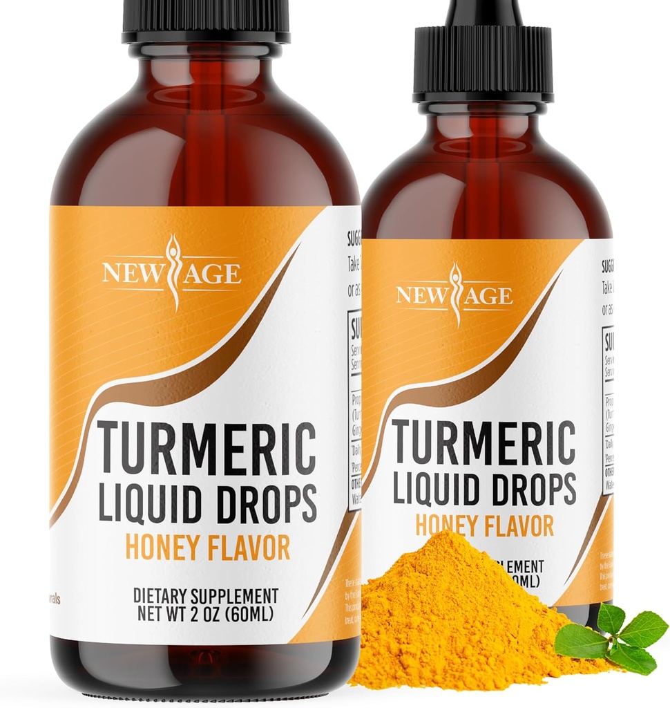 Kurkumina kurkuminowa płynne krople - naturalne wspólne i zdrowe wsparcie z 95% Znormalizowane kurkuminoidy dla najlepszej absorpcji - Non-GMO, Gluten Free 4 Fl Oz (Opakowanie 2)