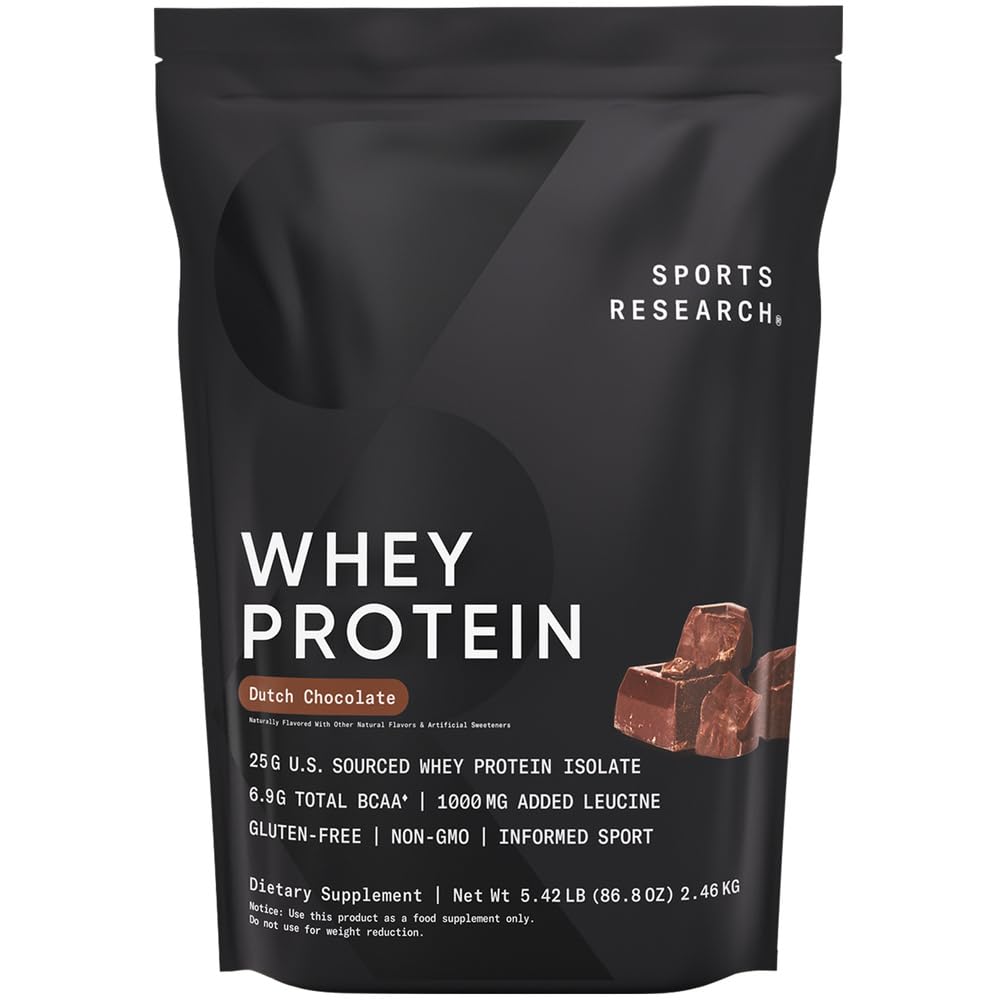 Sport Badania białka serwatki - Sport Nutrition Serwatka Isolate Protein Powder for Lean Muscle Building & Workout Recovery - 5 lb Bag Luzem Protein Powder 25g per Serving - Holenderska czekolada, 60 Służenie