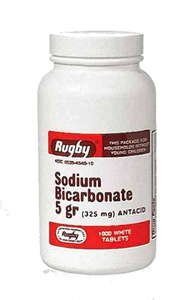 Rugby Sodu BICARB 5GR TAB Sodu BICARBONATE- 325 MG Biały 1000 Tabletki UPC 305361046101