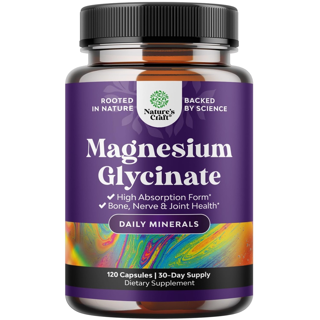Pure Magnezu Glycinate Supplement 500mg - Magnez do snu i odpoczynku Kapsułki dla mężczyzn i kobiet - Nieflawowana Wegan Wysoka Absorpcja Pigułki dla wsparcia relaksacyjnego - 120 Hrabia