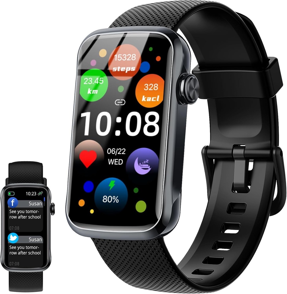 Smart Watch, 1.47 "HD Smartwatch for Men Women with 24 Sport Modes, IP68 Waterproof Fitness Tracker z 24 / 7 Heart Rate / Sleep / SpO2 Monitor, Step Tracker, Pedometr, Aktywność Tracker dla Android iOS