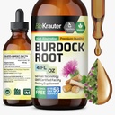 BIO KRAUTER Burdock Root Tincture - Antyoksydant Support Liquid Supplement - Burdock Root Extract - Alkohol i cukier wolny - Vegan Drops 4 Fl.Oz.