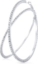 Duże kolczyki Rhinestone Hoop błyszczące Crystal Rhinestone Dangle Duże kolczyki Hoop dla kobiet Wedding Party Favor, 80 mm