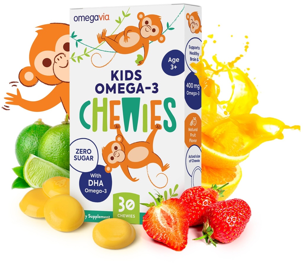Omega 3 Gummies - Ultra- High DHA Żelowy Gummy - Omega 3 dla dzieci Wspiera Mózg i Oko Zdrowie - Cukier - Wolna Naturalny Flavor Owoców - Dzieci Omega 3 Gummies oleju rybnego (30 Count)