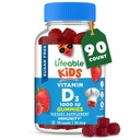 Żywotna witamina D wolna od cukru dla dzieci 1000 IU - Great Desting Natural Flavor Gummy Supplement - Gluten Free Vegetarian Chewable - dla silnych i zdrowych kości, dla dzieci, nastolatki, Toddler, 90 Gummies