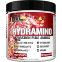 Evlution Nutrition HYDRAMINO Kompletny mnożnik nawodnienia, Wszystkie 6 Elektrolity, Witamina C & B, Fluid Aminos Boosting, Woda kokosowa, Wytrzymałość, Odzysk, Przeciwutleniacze, 30 Serve, Owoce Punch