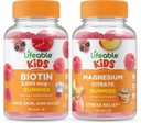 Żywe Biotin Kids + Magnezu Citrate Kids, Gummies Bundle - Great Desting, Suplement witaminy, Gluten Free, GMO Free, Gummy do żucia
