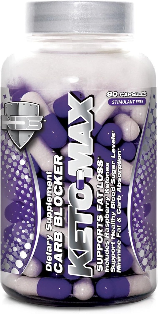 NDS Nutrition Keto- Max - Karbohydrat i tłuszcz Blokowanie Suplement diety z chromem - Stymulant Free Fat Burner for A More Toned and Fit Body - 90 Kapsułki