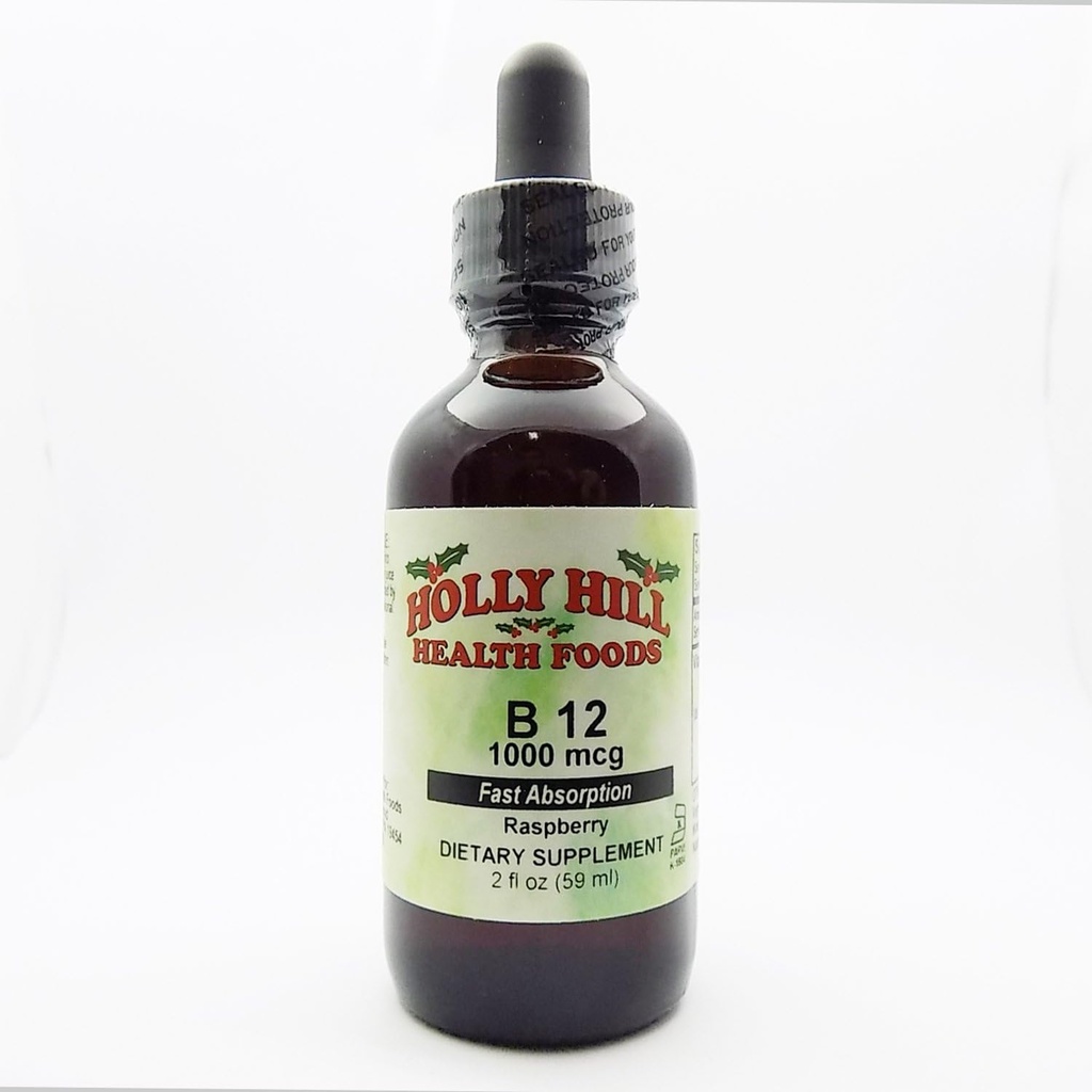 Holly Hill Health Foods, Fast Absorption B-12 1000 MCG, Raspberry, 2 Ounce