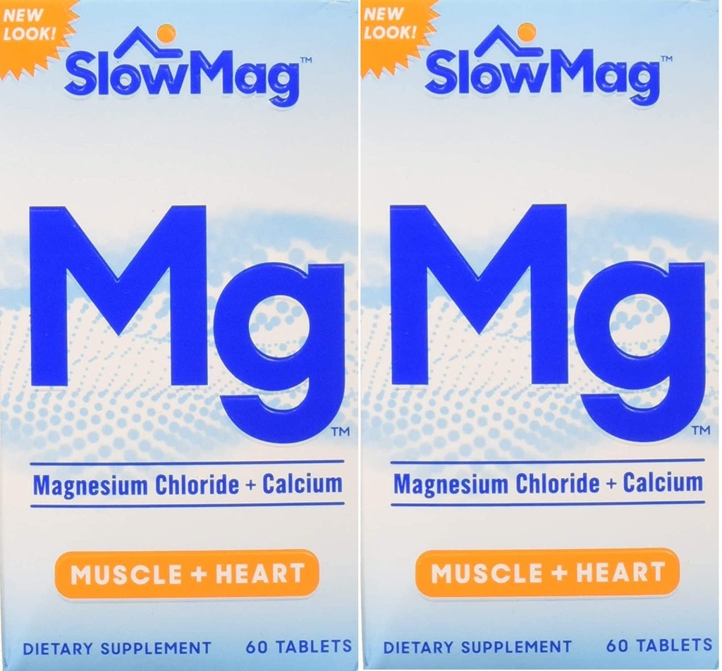 Slow- Mag Slow- Mag Chlorek magnezu z wapniem, Opakowanie może Wary, 60 Hrabia (Opakowanie po 2)