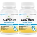 Puregen Labs Dairy Relief Natural Fast Acting Lactase Enzyme 3000 FCC, Laktoza Nietolerancja Pigułki 124; 2 Pack - 180 Kapsułki Razem