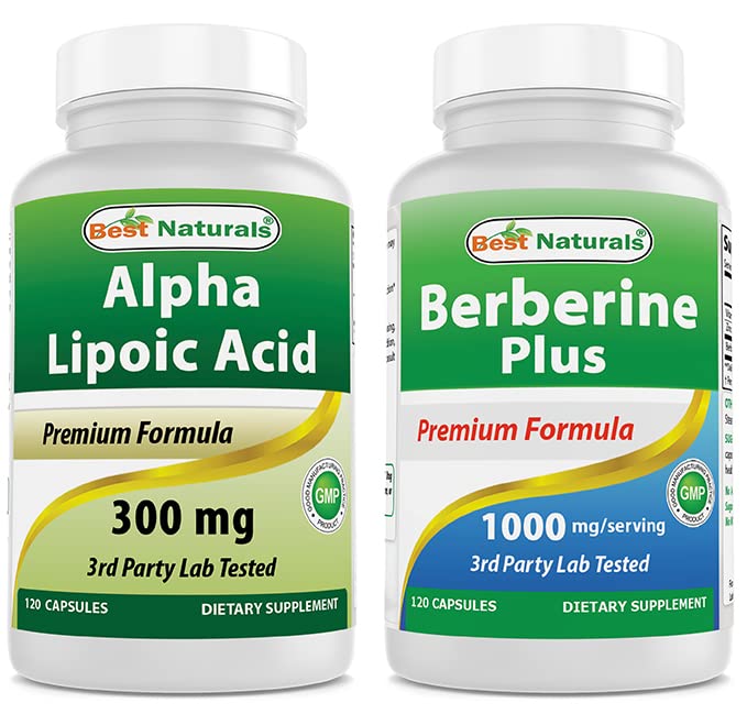 Najlepsi naturalni Kwas Lipoinowy Alpha 300 mg & Berberine Plus 1000 mg