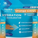 HydroMATE Electrolytes Proszek z niskim cukru - 16 Natychmiastowe pakiety nawadniania z witaminy C Pomarańczowy do Boost Energy - Niski cukier Electrolytes w proszku Pakiety do wsparcia nawadniania do szybkiego odzyskiwania partii