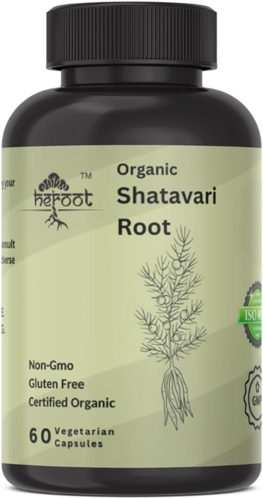Organic Shatavari Root 500mg (Asparagus racemosus) Menstrual Cramp Relief, Menopauza Support, and Women 's Health Equipment 124; 60 Kapsułki 124; Hormonal Balance Support