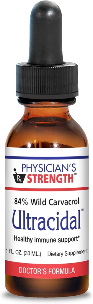 Siła lekarza Ultracidal - 30 ml - Wild- Source, High- Carvacrol Oregano Oil - Zapewnia zdrowe wsparcie immunologiczne - 86 Służenia