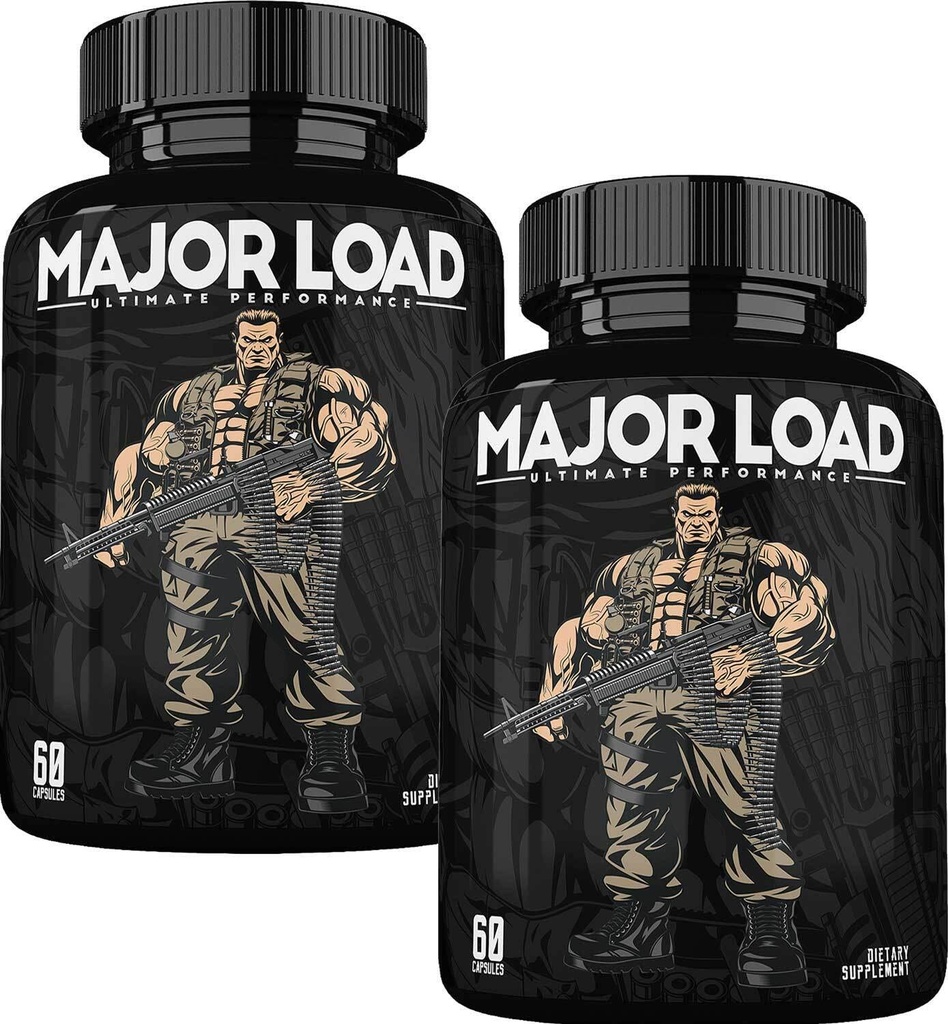 ONL Testosteron Suplement dla mężczyzn - Major Load Testosteron Booster z Napalone Goat Weed & Maca Root - Tongkat Ali Energy Pills for Stamina & Siła - Test Booster 60 Kapsułki (2pk)