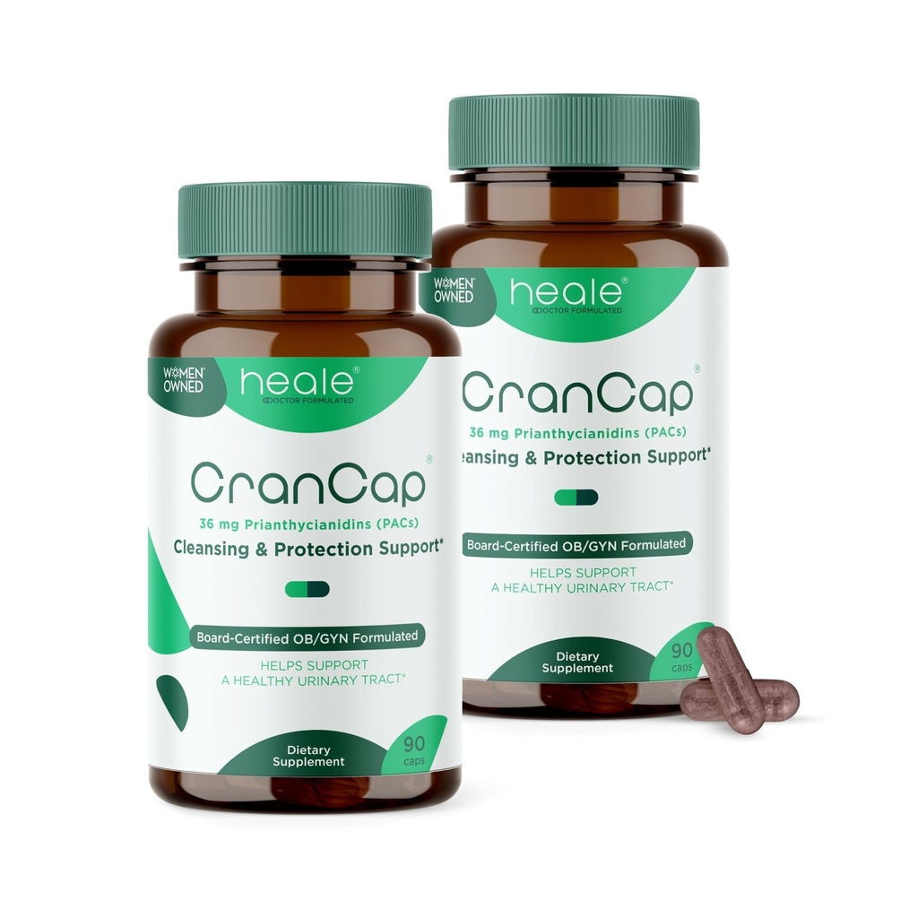 Pigułki żurawinowe - Urynary Tract Health Smarberry Supplement - 36 mg Pothent PACs - Non GMO, Wegan, Gluten Free - by Heale - 180 Kapsułki