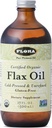 Flora - Olej lniany - Wyciskany na zimno, nierafinowany, organiczny olej lniany - Zawiera Omega-3 & Omega- 6 - Nie-GMO & Gluten- Free - Keep Chilled - 17 fl. oz. Bursztynowa butelka szklana