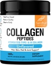 Sandhu 's Collagen Peptydes Proszek Pył 124; 4.9 oz Unflavored Pył 124; Grass- Fed Zhydrolizowany Kolagen Bydło 124; Wspomaga Młodzieńczy Skóra, Włosy, Nails, Mobilność i Elastyczność