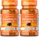 Puritan 's Pride Zeaksantyna 4 mg z luteiną 10 mg, wspomaga zdrowe oczy i widzenie *, 60 ct (opakowanie po 2)