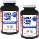 Yerba Prima Daily Fiber Formula - 180 kapsli (Opakowanie 2) - Rozpuszczalny i nierozpuszczalny suplement diety Fiber - Colon Cleanse - Gut Health - Wegan, Non-GMO, Gluten- Free