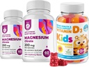 Gumie witaminy D dla dzieci i dorosłych 2000 IU i Gummie magnezu - zdrowe suplementy witaminy D3 1000IU - Wegetariańskie Żelatyna - wolne immunologiczne Wsparcie z bez cukru Magnezu Spokojne żucia dla dzieci i dorosłych