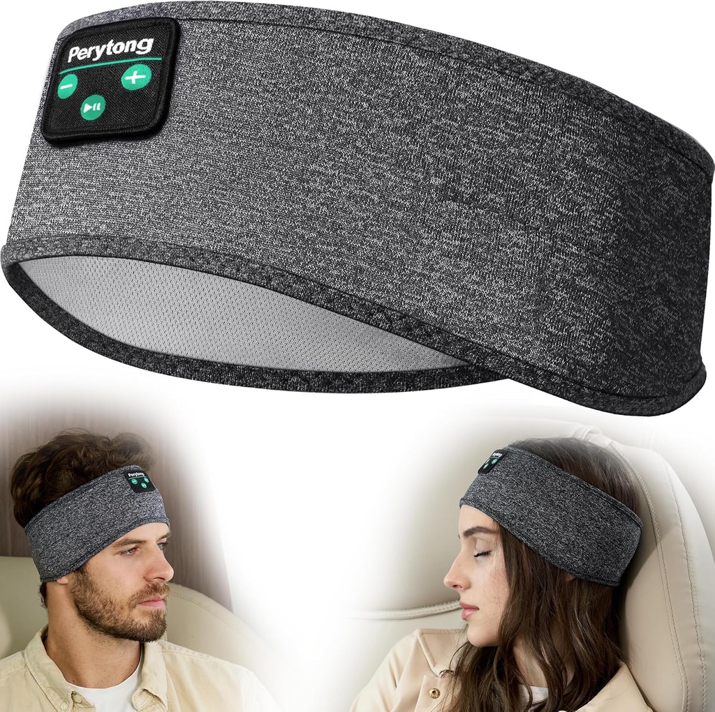 Perytong Sleep Headband - Bluetooth Sleeping Headphones for Side Sleepers - Słuchawki dla Sleeping Comfortable Headband with Thin Speaker Microphone Pomysły na prezenty dla kobiet