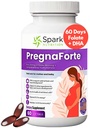 Pregnaforte 1 a day Prenatal vitamins for women 2 month: Folic acid, Fish Oil Omega 3 DHA/EPA, Vitamin D3, B6, Vitmain B12, C, E, Calcium, Iron, Magnesium, Zinc supplement FSA HSA eligble multivitamin