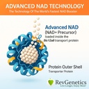REVGENETICS Advanced NAD + Supplement, 60 kapsułki - Suplement diety dla zdrowego starzenia i długowieczności