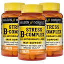 MASON NATURAL Stress B, Complex with Antioksydants + Cynk, 6 Month Supply, Dual Action Formula, Wsparcie metabolizmu energii i zdrowia immunologicznego, 3 Pack