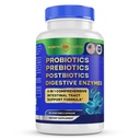 Probiotyki Prebiotyki Postbiotyki Enzymy pokarmowe 4 in 1 Formuła 60 Count (Opakowanie po 1)