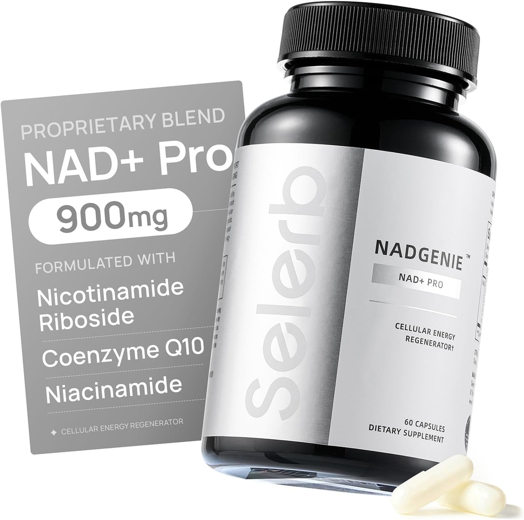 Selerb NR900 - NAD + Supplement for Skin Aging Support, Cellular Energy Support and Focus, High Potency - 60 Counts - Suplementy Wellness Dietetyczne