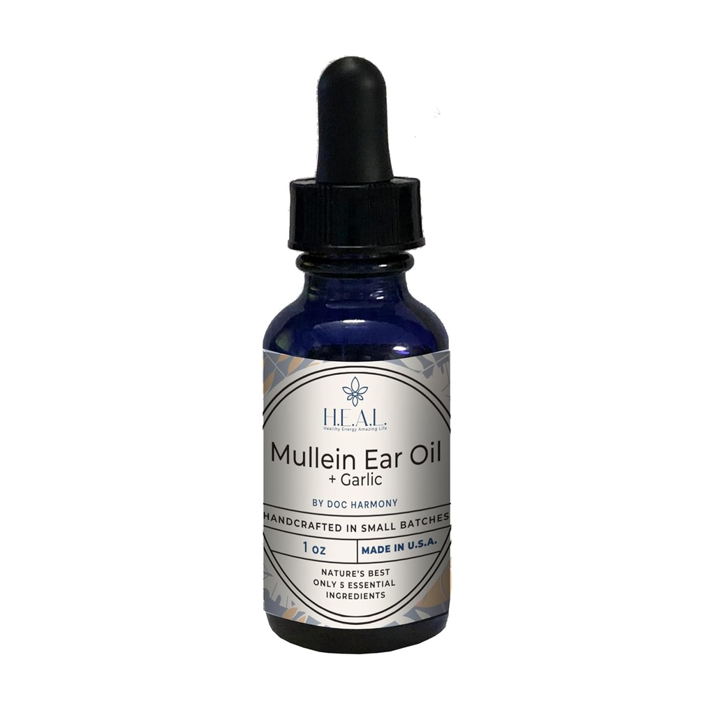 Olejek z Mullein Ear + czosnek Olej - 1oz do suchych, swędzących uszu