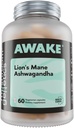 Grzyb Genetyka Lions Mane & Ashwagandha Suplement Kapsułki - Nootropowy Grzyb dla Mózgu, Pamięć i Stres Relief 124; Fruiting Body & Ashwagandha Root for Focus, Energia i Wellness 124; 60 Kapsułki