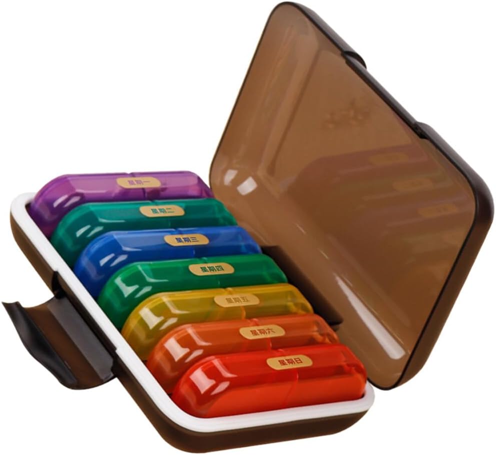 Cute Organizator dla seniorów Travel Medicine Holder 7- Day Pill Case Lekkie przenośne Magazynowanie