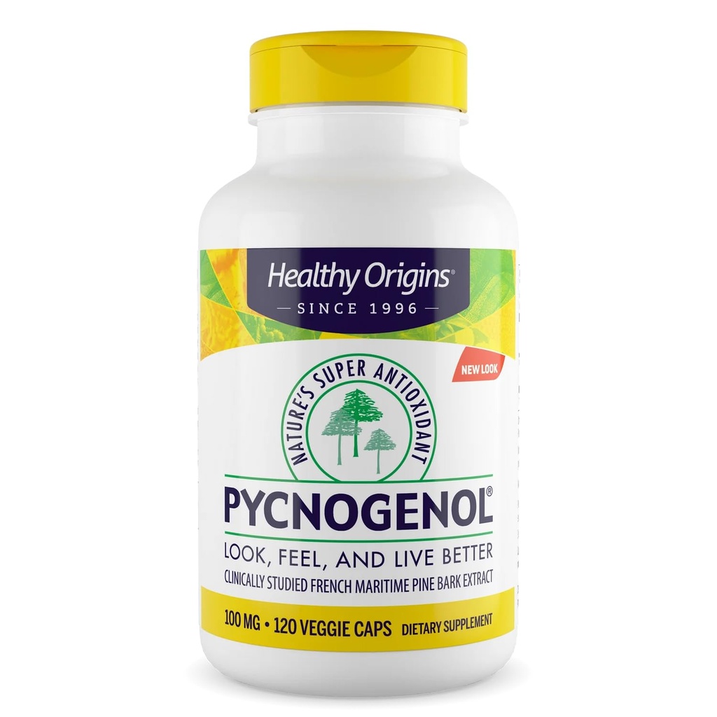 Zdrowe początki Pycnogenol 100 mg (Nature 's Super Antioksydant, Non-GMO, Gluten Free, Cardioviral Support), 120 Veggie Caps