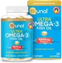Qunol Omega 3 Fish Oil Mini Softgels, 1000mg Ultra Pure Fish Oil, Heart Health Supplement, Omega 3 DHA Supplements, Lemon Flavor, 2 Month Supply, 120