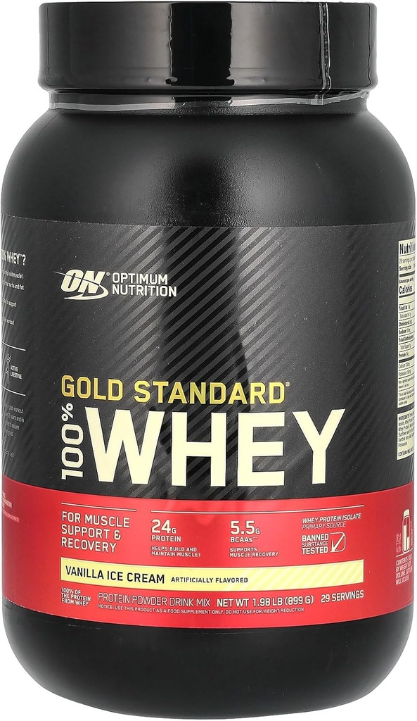 Optimum Nutrition Gold Standard Serwatka Vanilla Lody - 2.07 funtów