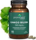 Wyśmienite Żywienie Ginkgo Biloba 120mg - Ginkgo Biloba Leaf Extract, Ziołowe Suplementy pomóc Wspomaganie Pamięci i Focus- Vegan, Non-GMO, Gluten- Free, Soy- Free, 60 Day Supply - 1 Pack
