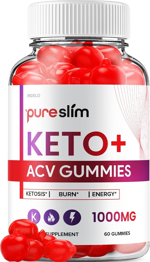 Pure Slim Keto ACCV Gummies - Advanced Formula PureSlim Keto Plus ACCV Gummies Jabłkowe cydr Pure Slim ACCV Gummies Suplementy diety Recenzje mężczyzn (60 Gummies)