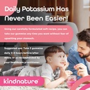 KINDUTURE Gumiaki potasu i magnezu dla dorosłych i dzieci - Suplement potasu 500 mg & 1000mg Cytrynian magnezu & 400 mg Glycynian magnezu Gumiaki do żucia