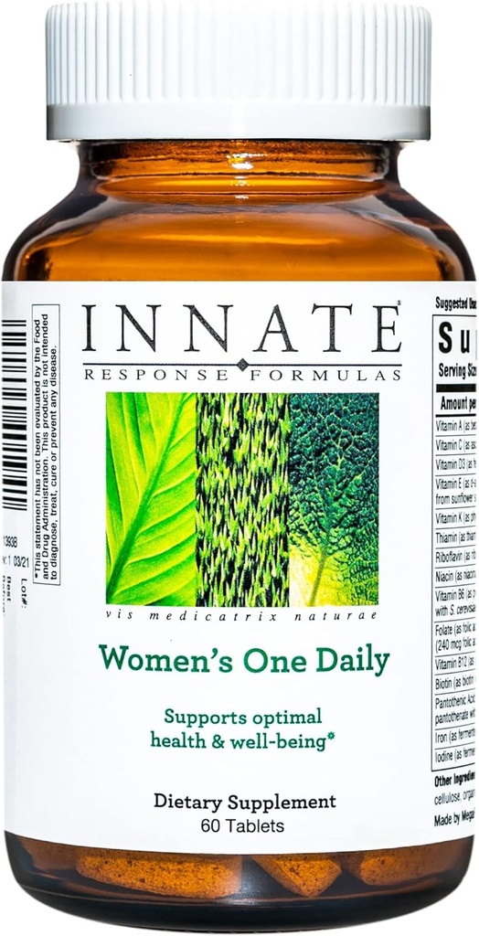 Innate Response Formulas Women's One Daily - Daily Multivitamin for Women - Supports Optimal Health and Well-Being - Vegetarian, Non-GMO, and Kosher - Made Without 9 Food Allergens - 60 Tablets