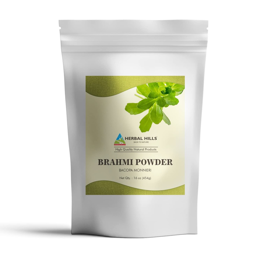 HERBAL HILLS Brahmi proszek Bacopa Monnieri Pielęgnacja włosów 1 funt 124; 16 uncji opakowania po 1 (16 uncji opakowania po 1)